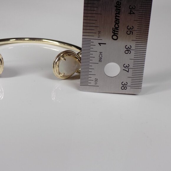 Kendra Scott Mother of Pearl Cuff Bracelet Gold-tone Faceted Teardrop Stones - Picture 9 of 9